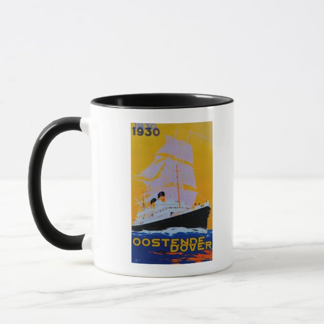 Oostende Dover Vintage PosterEurope Mug (Left)