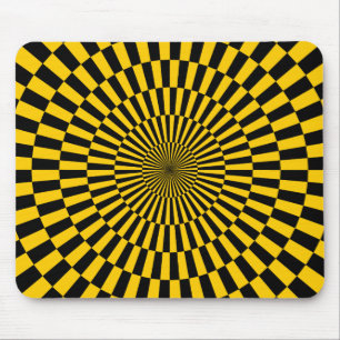 Op Art - Amber and Black Mouse Pad