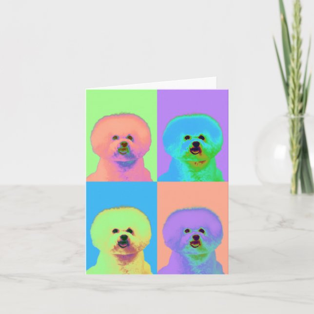 Op Art - Bichon Frise - Cody Card (Front)