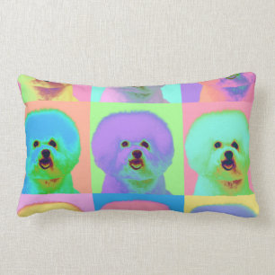 Op Art - Bichon Frise - Cody Lumbar Cushion