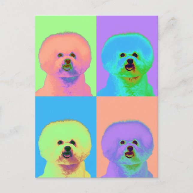 Op Art - Bichon Frise - Cody Postcard (Front)