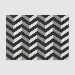 Op Art Black and White Chevron Pattern Tissue Paper