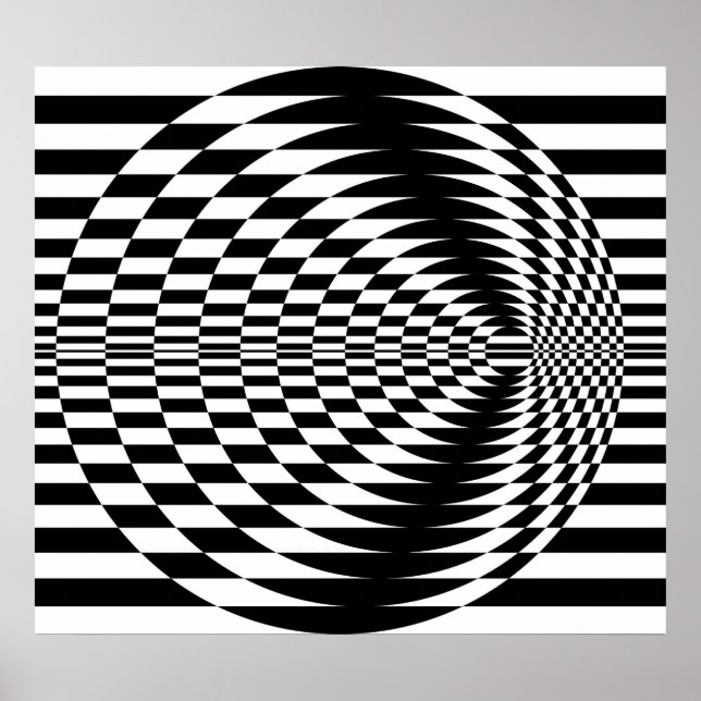 Op Art Contrasting Concentric Circles 01 Poster (Front)