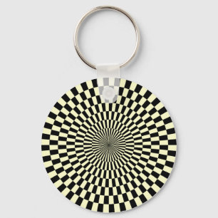 Op Art - Cream and Black Key Ring