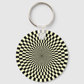 Op Art - Cream and Black Key Ring