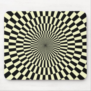 Op Art - Cream and Black Mouse Pad