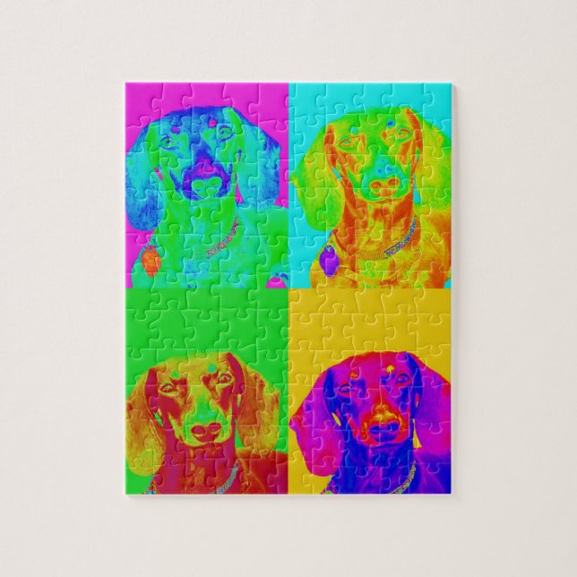 Op Art Dachshund Jigsaw Puzzle (Vertical)