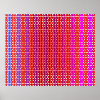 Op Art Facing Each Other Red Fuchsia Violet Poster