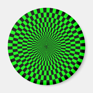 Op Art - Green and Black Magnet