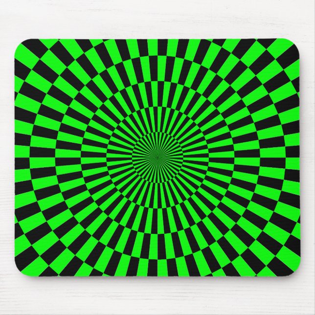 Op Art - Green and Black Mouse Pad (Front)