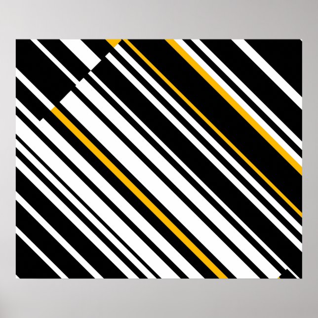 Op Art Homage to GF Diagonal Lines Four Poster (Front)