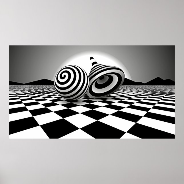Op art Landscape Poster (Front)