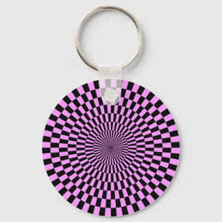 Op Art - Light Violet and Black Key Ring