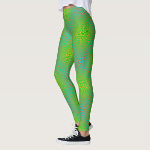 Op Art Lime Green Leggings