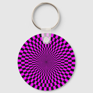 Op Art - Magenta and Black Key Ring