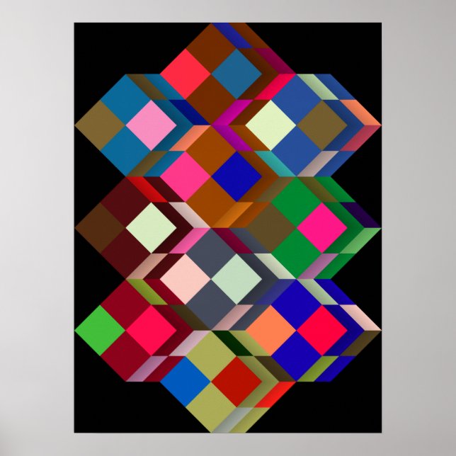 Op-Art (optical geometrical art) standard size Poster (Front)