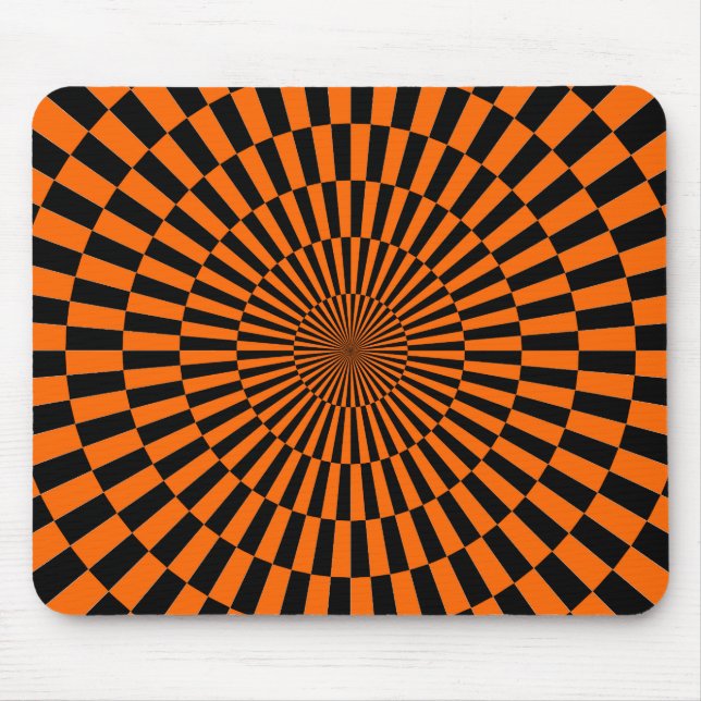 Op Art - Orange and Black Mouse Pad (Front)