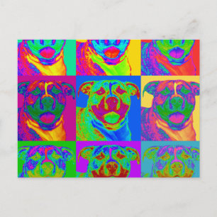 Op Art Pitbull Postcard