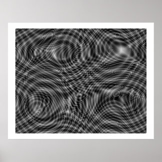 Op Art Random Moire Waves 01 Seamless Poster