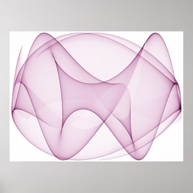 Op Art Sine Curves Two Purple Poster (Front)