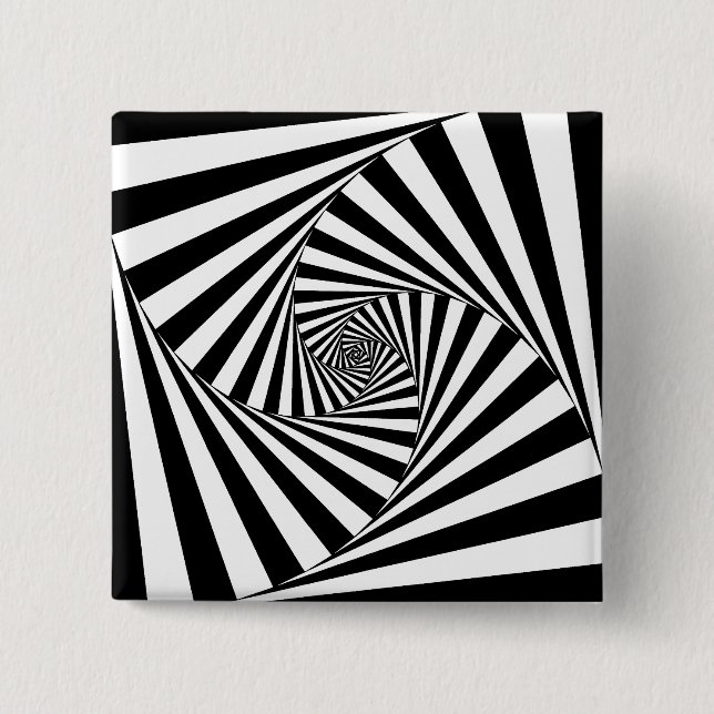 Op Art Spiral 15 Cm Square Badge (Front)