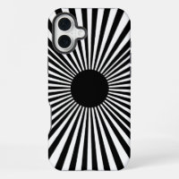 Op Art Sunburst – Black & White Abstract Poster