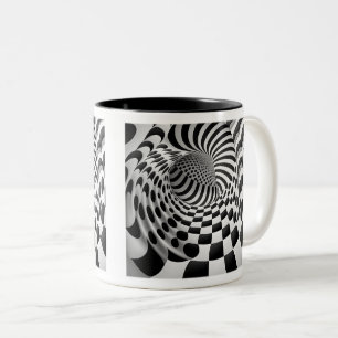 Op Art Tunnel Two-Tone Mug, 11 oz  Coffee Mug