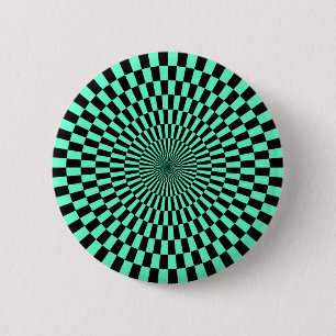Op Art - Turquoise and Black 6 Cm Round Badge