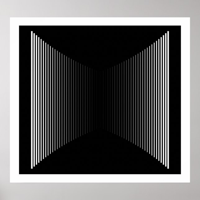 Op Art Vertical Bars White On Black Progressive 01 Poster (Front)