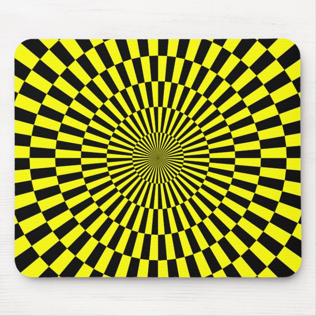 Op Art - Yellow and Black Mouse Pad (Front)