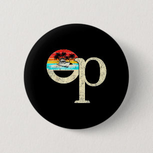 Op Ocean Vintage Pacific Ocean Beach Sun Palm 6 Cm Round Badge