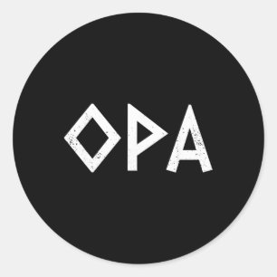 Opa Ancient Greek Pride Greek Flag Funny Greek Par Classic Round Sticker