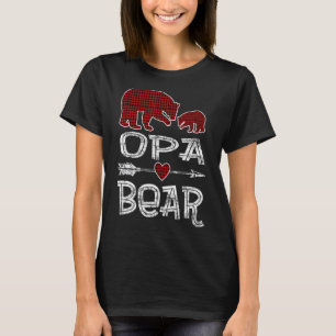 Opa Bear Buffalo Red Plaid Arrow Christmas Pajama T-Shirt