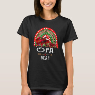 Opa Bear Christmas Rainbow Leopard Family Christma T-Shirt