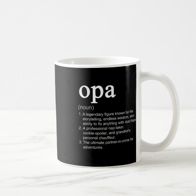 Opa Definition Funny Cool Noun  Coffee Mug (Right)