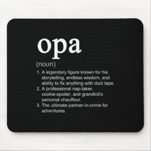 Opa Definition Funny Cool Noun Mouse Pad