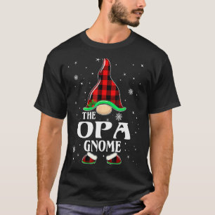 Opa Gnome Buffalo Plaid Matching Family Christmas T-Shirt