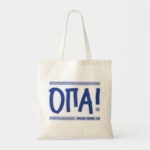 OPA! Greek Mode On: Funny Greece Souvenir Tote Bag