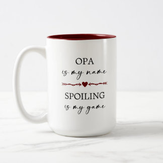 Opa is my Name Spoiling is my Game Photo Gift Two-Tone Coffee Mug