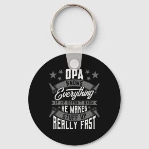 Opa Knows Everything Funny Opa Fathers Day Gifts Key Ring