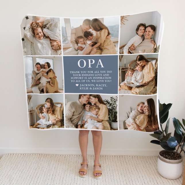 Opa Letter Custom Personalised Fleece Blanket (Creator Uploaded)
