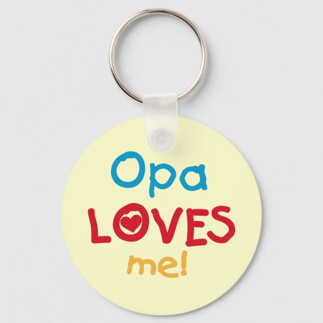 Opa Loves Me T-shirts and Gifts Key Ring (Front)