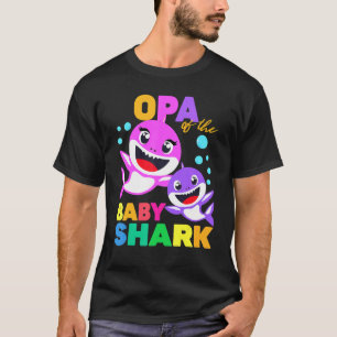 Opa Of The Baby Birthday Shark Opa Shark Christmas T-Shirt
