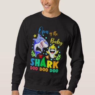 Opa Of The Birthday Boy Shark Blue Yellow Doo Doo Sweatshirt