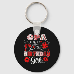 Opa of The Birthday Girl - Family Ladybug Birthday Key Ring
