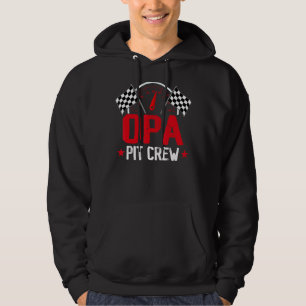 Opa Pit Crew Race Car Birthday Party Racing Family Hoodie
