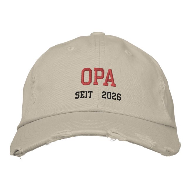 Opa   seit 2026  - German  grandpa Embroidered Hat (Front)