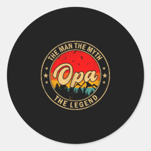 Opa The Man The Myth The Legend Vintage Retro For Classic Round Sticker