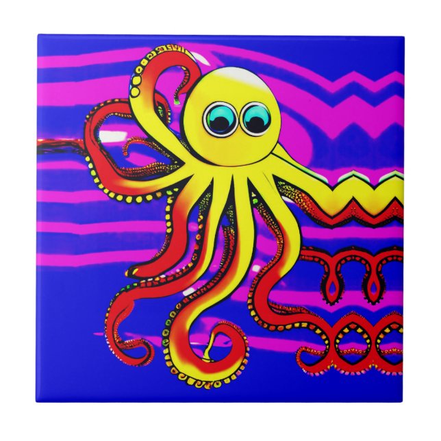 Opa the Octopus Ceramic Tile (Front)