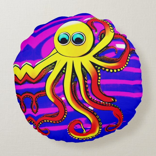 Opa the Octopus Designer Round Cushion (Back)